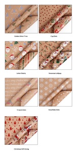 Nouveau papier cadeau <span class=keywords><strong>de</strong></span> Noël en rouleau grand format d'<span class=keywords><strong>Amazon</strong></span>, double face avec finition kraft vintage et design rétro - Product Image 6