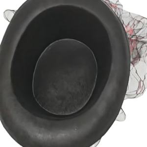 Sombrero de Copa Vintage de Bruja con Malla de Calavera y Velo, Poliéster Rojo con Rosa Negra, para Fiesta Gótica y Cosplay Unisex - Product Image 3