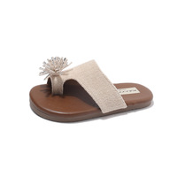 Sandales d'été pour enfants, ornées de strass, pour les vacances, la plage, les sorties décontractées, tongs plates pour filles