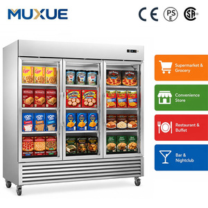 Réfrigérateur-congélateur commercial MUXUE OEM en gros, 1/2/3 portes vitrées, ultra-grande capacité, refroidisseur vertical - Product Image 1