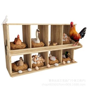 Gallinero de madera con 8 compartimentos para la cría y incubación de aves de corral, caja nido para montar en la pared o de pie. - Product Image 5