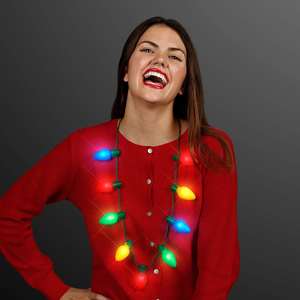 Collier <span class=keywords><strong>de</strong></span> Noël avec ampoule LED géante, <span class=keywords><strong>lumineux</strong></span> et clignotant, cadeau <span class=keywords><strong>de</strong></span> fête pour enfants et adultes, fêtes costumées, vacances, Noël - Product Image 1