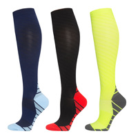 Chaussettes de compression personnalisées à hauteur du genou Bas de compression en bambou imprimés 20mmhg Chaussettes de sport pour la course à pied