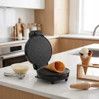 Gaufrier de qualité supérieure 1,2 kg, machine à cornets de crème glacée avec arrêt automatique et LED pour restaurant, usage commercial et domestique