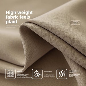 Neuer Taikoo Li Moderner Anpassbarer Cremefarbener Leinen-ähnlicher Umweltfreundlicher Verdunkelungsvorhang mit Stangeneinschub für Schlafzimmer & Büro - Product Image 5