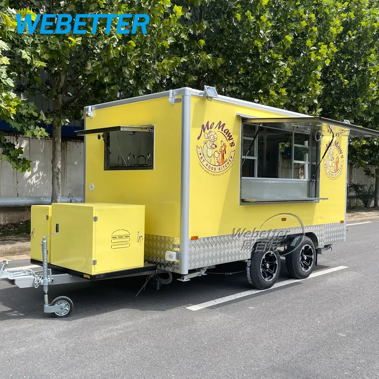 Webetter - Carrinho de comida para comércio, trailer móvel para concessão de comida, carrinho de batata assada, caminhão de comida com equipamentos completos de cozinha
