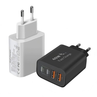 Bloc chargeur USB C 40W, bloc de charge rapide 4 ports Type C, adaptateur secteur double PD + prise QC, double bloc chargeur mural USB