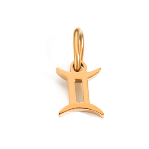 Accesorios de dijes del zodíaco DIY de acero inoxidable chapado en oro PVD de 14K con anilla de unión para joyería - Product Image 2