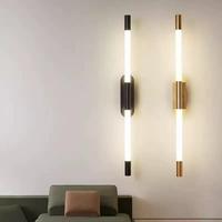 Lampu Dinding LED Minimalis Besi Bentuk Strip Panjang, Dapat Diputar, Lampu Samping Tempat Tidur untuk Kamar Tidur, Tangga, Ruang Tamu, Latar Belakang, dan Grille