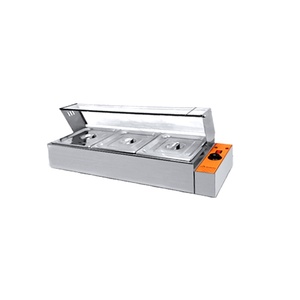 Bain <span class=keywords><strong>Marie</strong></span> เครื่องอุ่นอาหาร3ถาดสแตนเลสสตีลบุฟเฟต์ไฟฟ้า - Product Image 1
