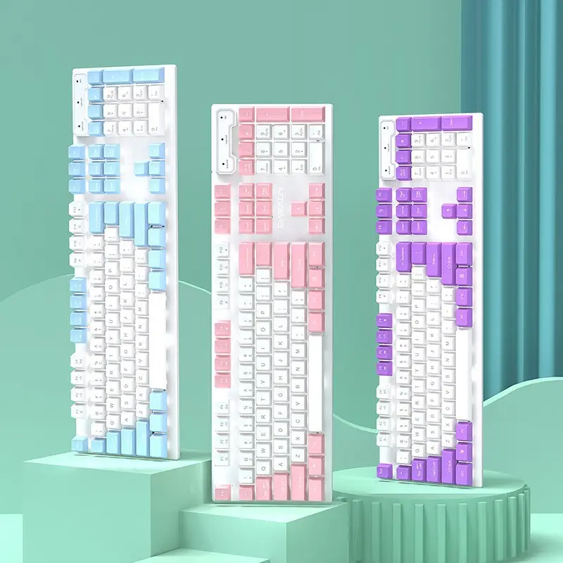 Yeni 2024 RGB arkadan aydınlatmalı Ultra kompakt 60% kablolu oyun klavyesi mavi beyaz pembe anahtarları Mini Teclado mekanik oyun KeyboardNew