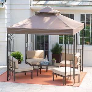<span class=keywords><strong>8x8</strong></span> Ft de jardín al aire libre Softtop marco de acero cenador con el tiempo al aire libre resistente al respiradero dosel - Product Image 1