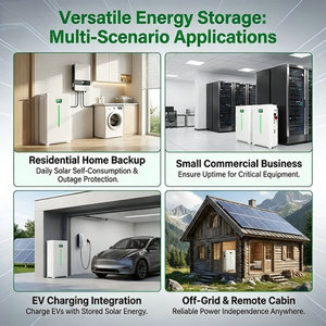 Sistema de Almacenamiento de Energía Doméstico de 48V 200Ah-314Ah, Batería de Pared LiFePO4 de Iones de Litio, UPS, Sistema Solar de 15kW, Montaje en Pared, CAN - Product Image 5