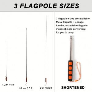 Bandera Rectangular Ecológica Personalizada con Asta Telescópica de Acero Inoxidable e Impresión Digital - Product Image 5