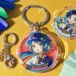 พวงกุญแจอะคริลิคคุณภาพสูง โลโก้สั่งทำ ลายการ์ตูนอนิเมะ สไตล์โฮโลแกรมสีรุ้ง พร้อมรูปถ่ายดิจิทัล ของขวัญส่งเสริมการขาย - Product Image 4