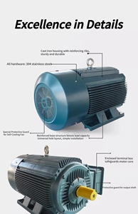Fournisseur de moteurs électriques industriels, série YEH-250, IE2, 55KW, 380V, 50HZ, moteur à induction pour machine à bâches - Product Image 3