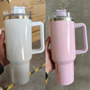 Tazze da 40 once con stampa a zampa calda con manico tazze da caffè con isolamento sottovuoto in acciaio inossidabile a doppia parete di colore personalizzato all'ingrosso - Product Image 1