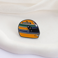 Bros Pin Enamel Keras Helm Aryton Senna Klasik, Bros Logam Helm Balap Keren Kustom, Bros Suvenir, Lencana Kerah, Perhiasan, Hadiah