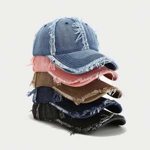 2026 New Arrival Sporty Distressed Dad Hat Sun Shade <b>Vintage</b> Denim Baseball <b>Cap</b> for Women and Men Faded Look 100% Cotton - Product Image 2