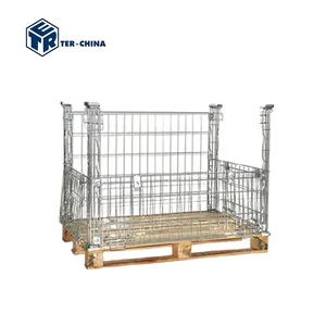 1220x815xH850mm For Pallet 1200x800 Heavy Duty Galvanized Storage Warehouse Steel Pallet Framework Open 3 Sides