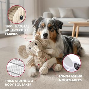 Jouets en peluche pour animaux de compagnie en gros : jouets à mâcher et couineurs pour chiens, lapins et éléphants, en tricot, mignons et design - Product Image 2