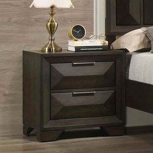 Transitional Style Nightstand Espresso Finish Metal Handles Dovetail Drawers <b>Under</b> <b>Bed</b> Storage - Product Image 4