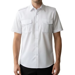 <span class=keywords><strong>Chemise</strong></span> de travail à manches courtes pour <span class=keywords><strong>homme</strong></span> <span class=keywords><strong>avec</strong></span> logo personnalisé, respirante, durable, <span class=keywords><strong>avec</strong></span> épaulettes et deux poches pour le personnel - Product Image 1
