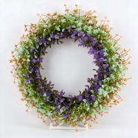 Offre Spéciale : Décoration Murale Florale Artificielle Moderne Faite à la Main en Plastique de Haute Qualité, Petites Fleurs Colorées pour Porte, Décoration Intérieure Printanière