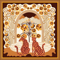 Tapis de mahjong rose motif léopard de la jungle et flamant rose, tapis de jeu carré à imprimé floral et fruité pour le mahjong américain