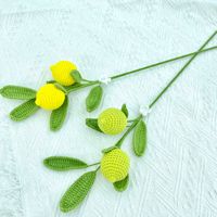 Nieuwe handgehaakte gebreide aardbeien- en gardenia bloemen voor DIY boeket cadeau, thuisvaas, bruiloft, kunstmatige decoratie, ornamenten