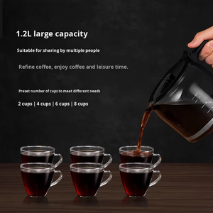 Machine à café automatique en acier inoxydable de petite taille avec moulin intégré, cafetière à filtre américaine pour la maison - Product Image 5