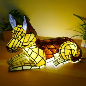 Creatieve Diervormige Tafellamp Tiffany Huisdecoratie Lamp Retro Woonkamer Slaapkamer Studie Nachtlampje