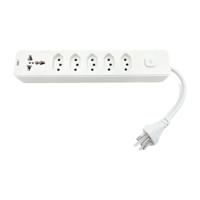 Multiprise blanche 10A 250V Brésil, 4 prises, 3 broches, haute capacité de courant