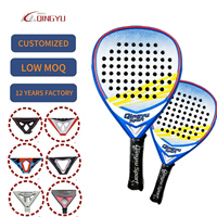 Raquette de Padel de Plage Personnalisée Légère et Portable en Fibre de Carbone Intégrale, Forme de Raquette de Tennis, Équilibrée pour le Contrôle, Idéale pour les Amateurs