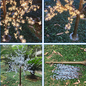 Lampe <span class=keywords><strong>LED</strong></span> de simulation d'arbre à fleurs de <span class=keywords><strong>cerisier</strong></span> et de pêcher, étanche, pour l'aménagement paysager extérieur, la cour et la pelouse, éclairage décoratif - Product Image 6