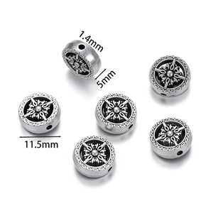 Perles entretoises rondes en alliage plaqué pour la fabrication de bracelets, accessoires de bijoux DIY 8mm AC4728 - Product Image 2