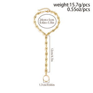 Tobilleras de cadena de flores <span class=keywords><strong>con</strong></span> anillos para niñas, tobilleras de alta calidad, simples, huecas, estilo retro, a precio de fábrica - Product Image 4