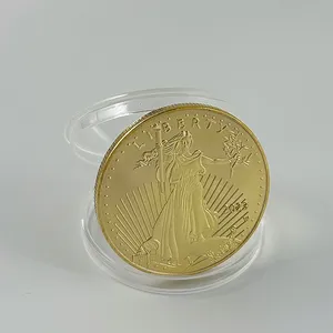 2024年に刻まれた最新のマットゴールド/シルバーチャレンジコイン自由の女神記念コインアメリカンゴールドイーグルコイン