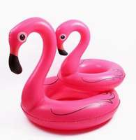 Lot de 15 porte-gobelets gonflables en plastique, design flamant rose, flotteurs pour boissons, supports de gobelets, sous-verres pour fête au bord de la piscine, capacité de 100 kg