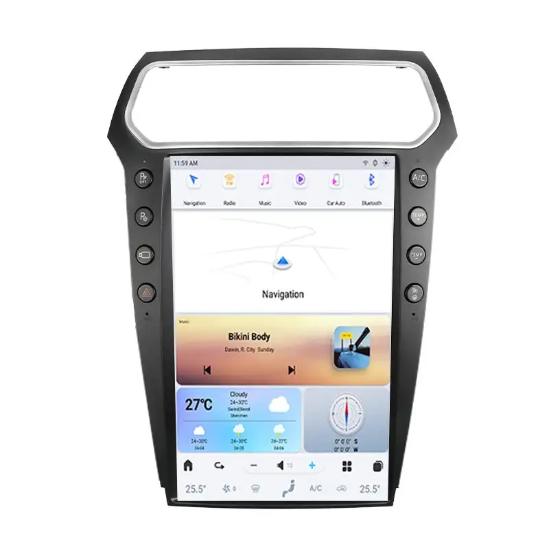 جهاز تشغيل الصوت في السيارة فائق الجودة بشاشة 14.4 بوصة فائق الجودة بمعالج Qualcomm 8 Core Android 11 للسيارة Ford Explorer Sync1 2012-2018 مشغل CarPlay DSP بدون مضخم صوت