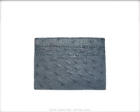 Luxe artisanat hotsale véritable porte-cartes en cuir d'autruche, peau d'autruche véritable titulaire de la carte portefeuille