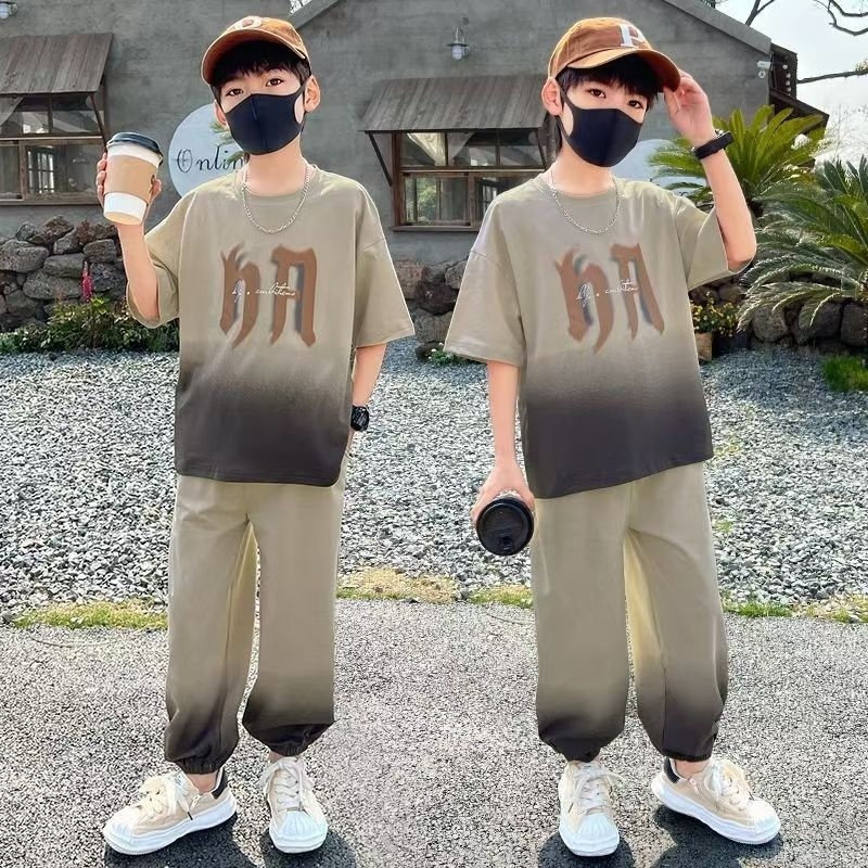 Boys Summer Short Sleeve Long Pants