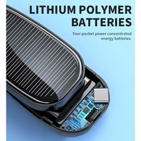 Mini Batterie Externe Solaire 1200mAh à Charge Rapide pour Téléphone TYPE C, Power Bank Porte-clés Portable et Fin