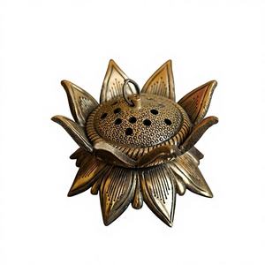 Precioso Quemador de Incienso de Latón, Tradicional, Ecológico, con Acabado Antiguo, Artículo Decorativo para Espacios Sagrados, Hábito Espiritual Diario - Product Image 1