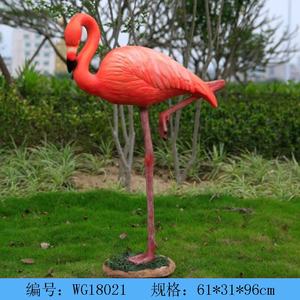 Estátua de Flamingo Grande Personalizada SE7ART para Jardim Externo, Escultura em Resina Rosa em Tamanho Real, Pintada à Mão, Padrão Animal Ecológico - Product Image 3