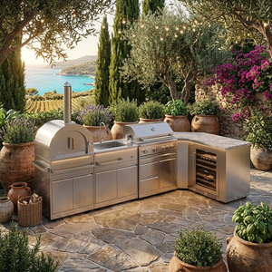 Cuisine extérieure modulaire en acier inoxydable, durable, robuste et <span class=keywords><strong>antirouille</strong></span>, avec réfrigérateur pour l'extérieur - Product Image 1