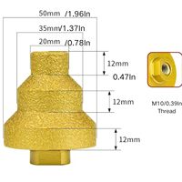Foret à diamant à pas échelonné M10, foret à diamant à chanfreinage multi-couches conique pour le perçage du granit