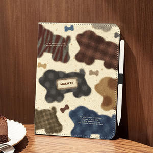 Convient pour les étuis iPad sans emplacement pour stylet, style automne et hiver, housse en cuir PU de style livre, antichoc - Product Image 5