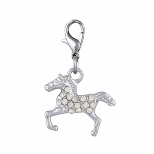 Ciondolo a forma di cavallo in argento con accenti di cristallo per la creazione di gioielli - Product Image 2