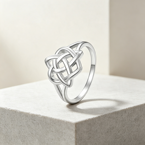 Personalized Custom 925 Sterling Silver Rhodium Plated Trendy Celtic Heart Knot <b>Ring</b> Comfortable Wear Tarnish Resistant Wedding - Product Image 5